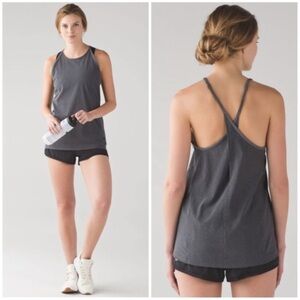 Lululemon Featherlight Singlet Mesh Heathered Black